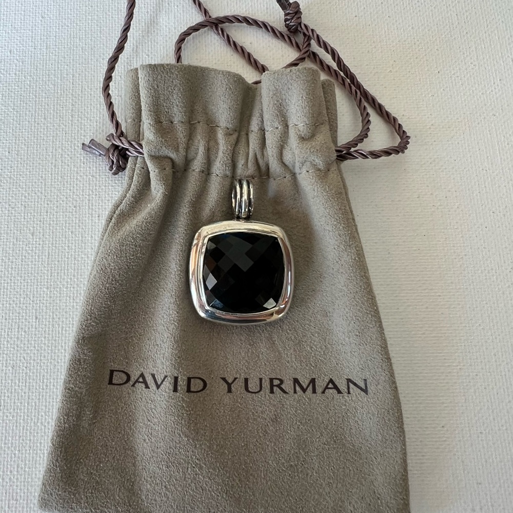 DAVID YURMAN  Black Onyx Faceted Sterling Silver Albion Enhancer Pendant